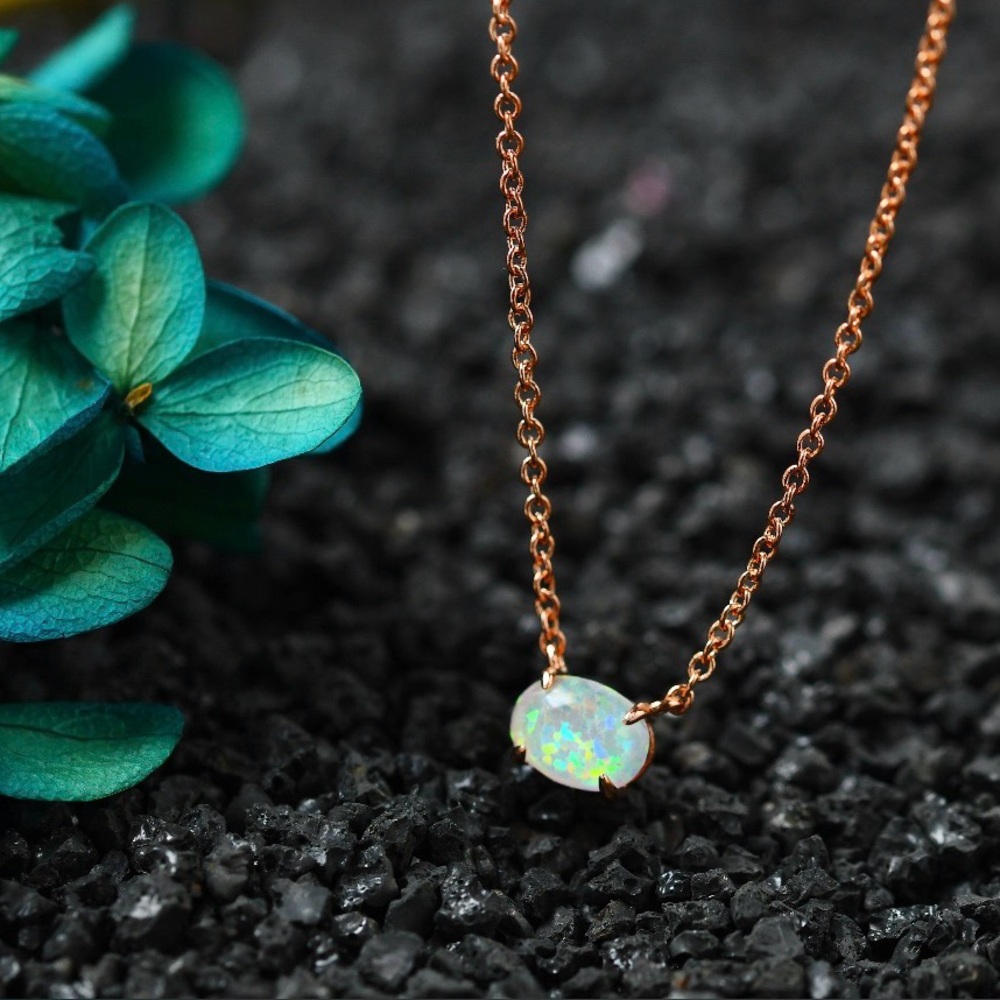 3/$25 ✨ Rose Gold and Green Opal Necklace